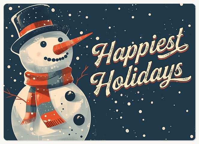 Retro Snowman Holiday & Christmas Magnet Cards