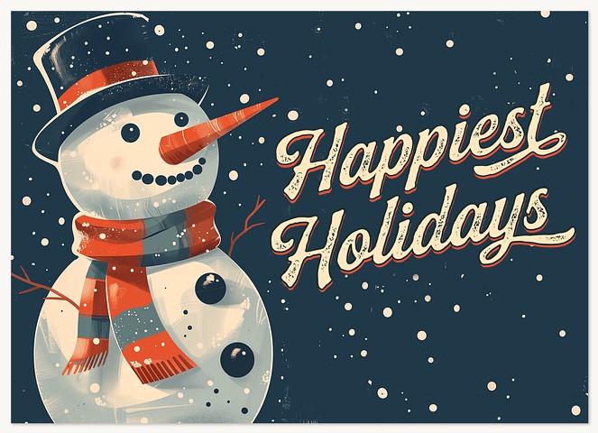 Retro Snowman Business Holiday Cards