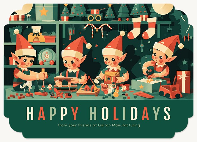 Santa’s Workshop Business Holiday Cards