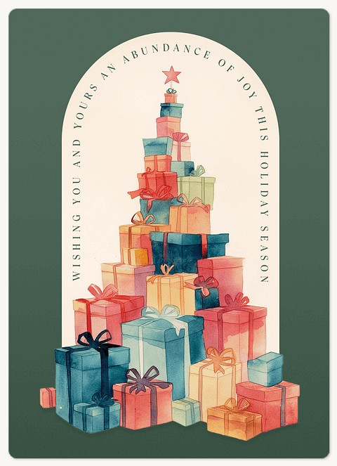 Watercolor Stack Holiday & Christmas Magnet Cards