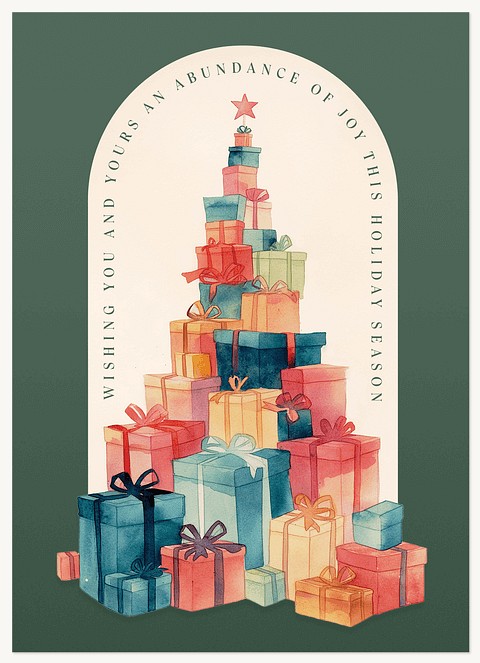 Watercolor Stack Business Holiday Cards