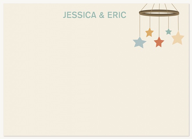 Star Mobile Blue Baby Shower Thank You Cards