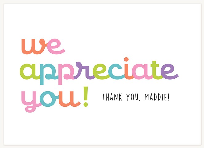 Colorful Appreciation Greeting Cards