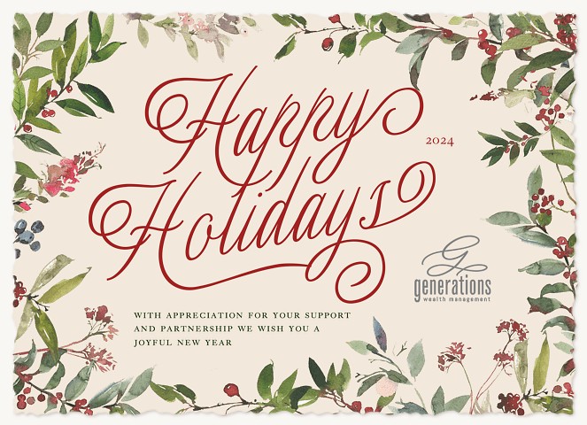 Berry Border Business Holiday Cards