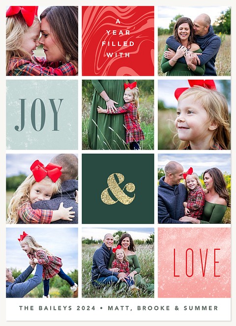 Colorful Grid Personalized Holiday Cards