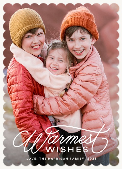 Warm Lettering Personalized Holiday Cards