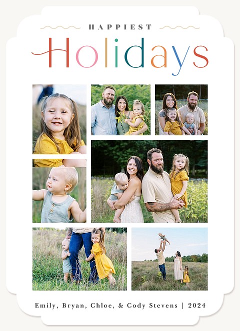 Colorful Greeting Personalized Holiday Cards