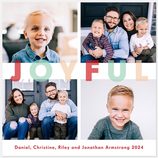 Joyful Collage Holiday Photo Cards