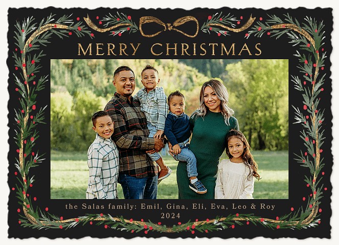 Elegant Foliage Personalized Holiday Cards