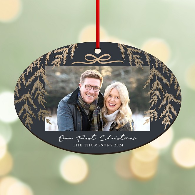 Evergreen Oval Personalized Ornaments