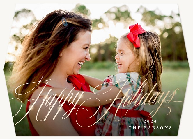 Sophisticated Script Personalized Holiday Cards