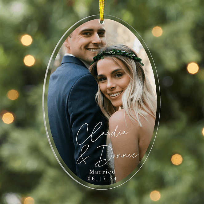  Photo Script Personalized Ornaments