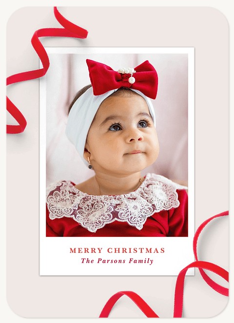 Ribbon Wrapped Personalized Holiday Cards