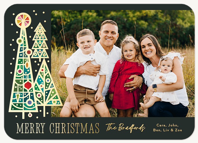 Stained Glass Personalized Holiday Cards