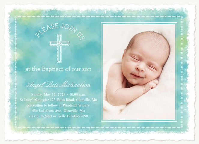 Dreamy Watercolor Baptisms & Christening Invitations