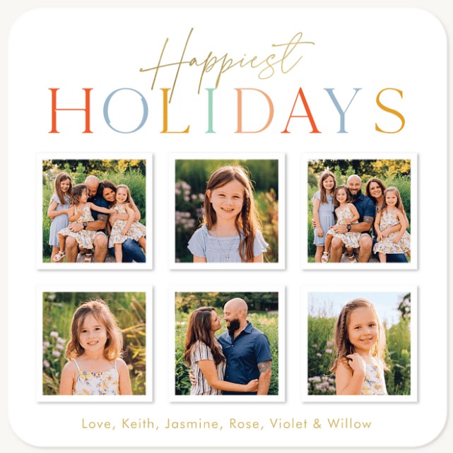 Colorful Snapshots Personalized Holiday Cards