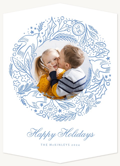 Happy Wreath  Personalized Holiday Cards