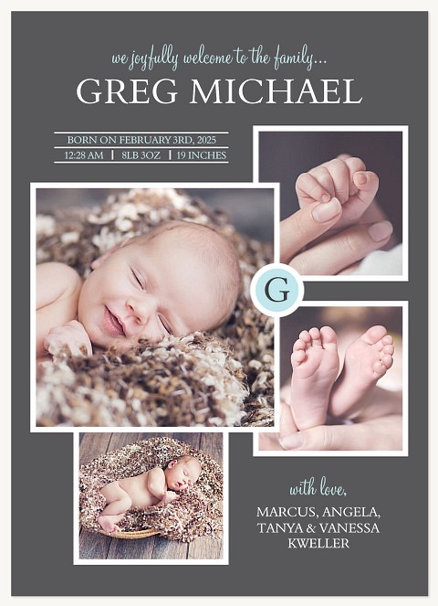 Manhattan Boy Baby Announcements