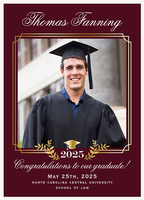 Luxe Laurels Graduation Announcements