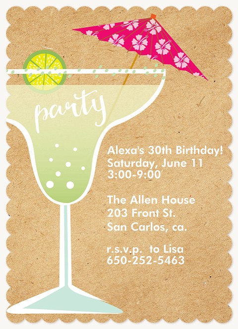 Margarita Lime Summer Party Invitations