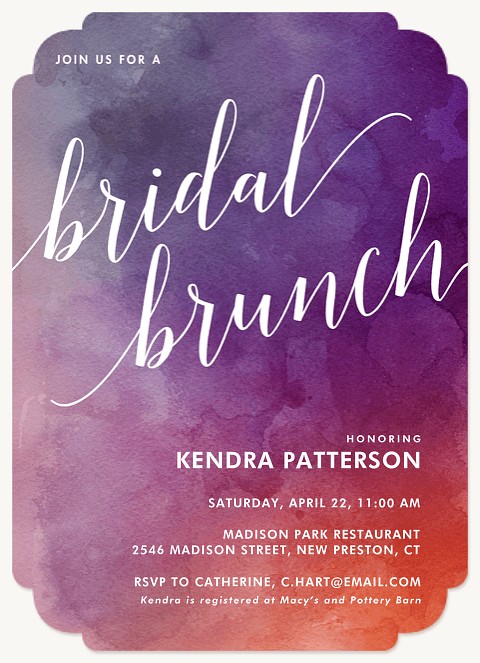 Watercolor Ombre  Bridal Shower Invitations