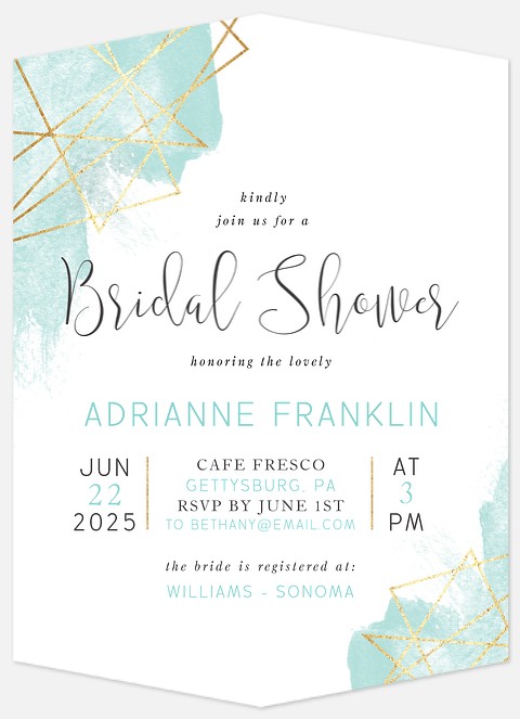 Gilded Geo Bridal Shower Invitations