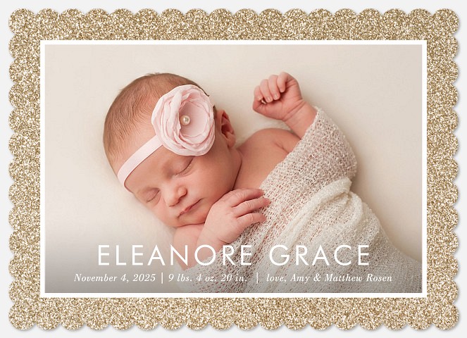 Glitter Sparkle Baby Birth Announcements