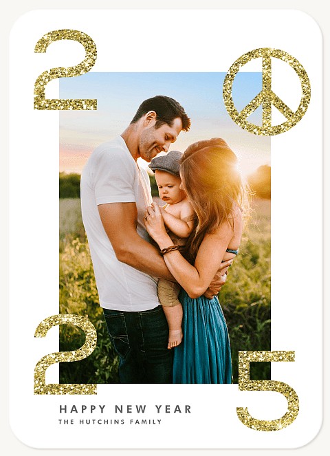 Peace Sign Personalized Holiday Cards