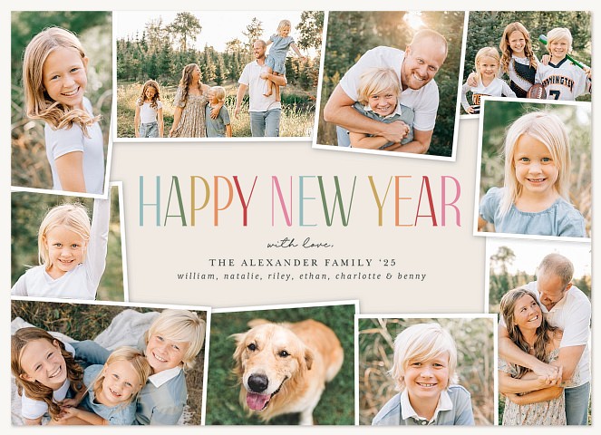 Playful Collage Personalized Holiday Cards