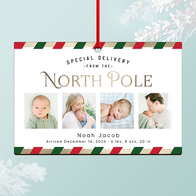 North Pole Delivery Personalized Ornaments