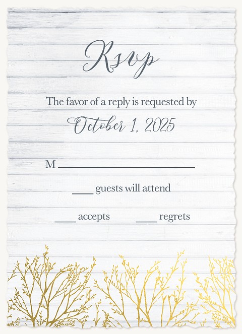 Gilded Brush Wedding RSVP Cards