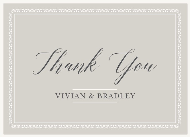 Delicate Border Wedding Thank You Cards