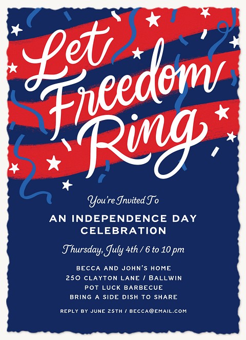 Let Freedom Ring Summer Party Invitations