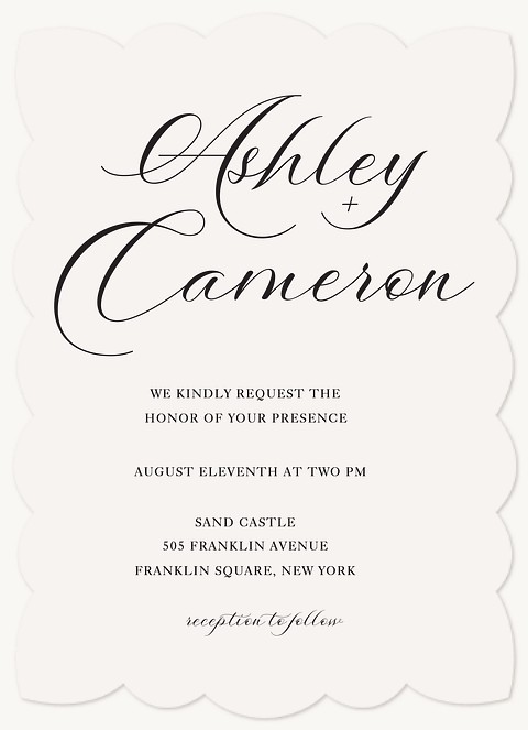 Fancy Script Wedding Invitations