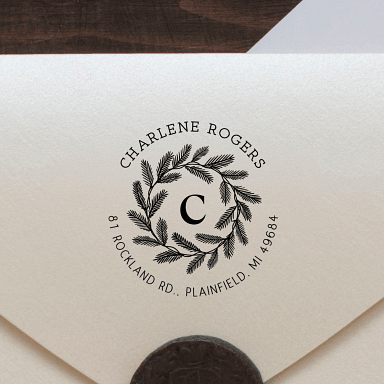 Rustic Pine Monogram Self-Inking Stamp