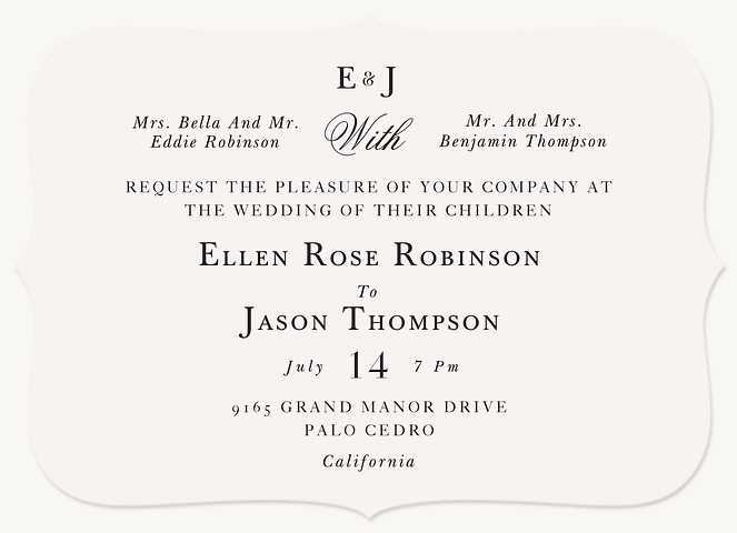 Formal Elegance Wedding Invitations