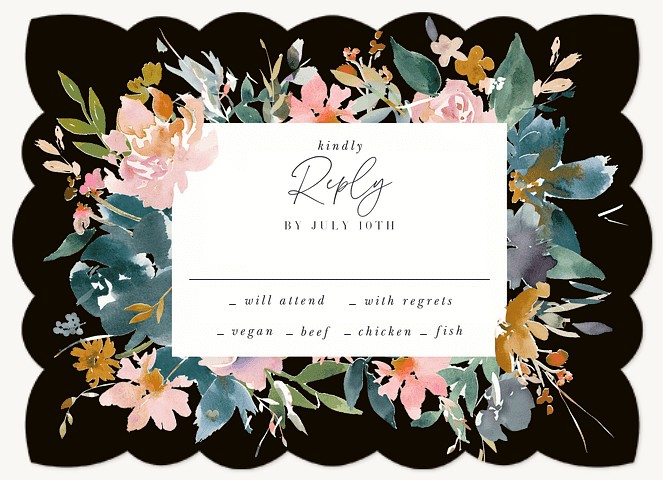 Watercolor Bouquet Wedding RSVP Cards