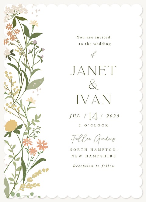 Side Florals Wedding Invitations