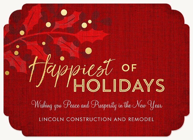 Happiest Holly Business Holiday Cards