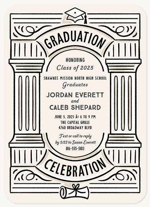 Classic Pillars Graduation Cards