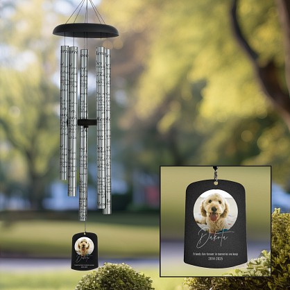 Loyal Hearts Pet Photo Memorial 44 Inch Wind Chime