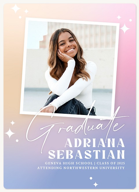 Gradient Sparkles Graduation Cards