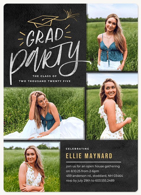 Lettered Party Hat Graduation Cards