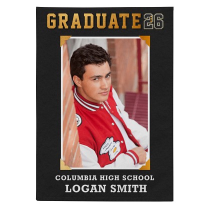 Varsity Letter Graduation Photo Garden Flag