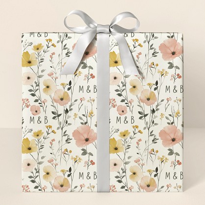Floral Initials Wrapping Paper