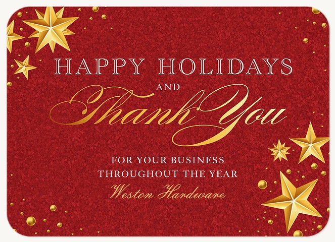 Gleaming Gold Business Holiday Cards