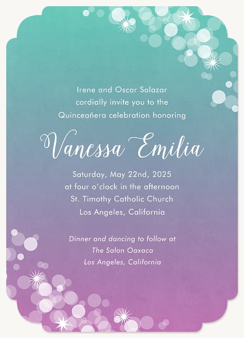 Dream Sparkles Quinceañera Invitations