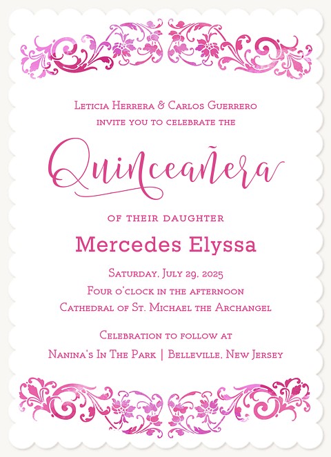 Brightest Fete Quinceañera Invitations