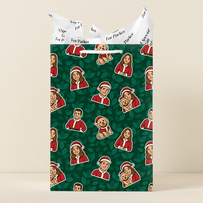 Cartoon of You Santa's Suit Gift Bag