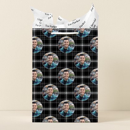 Plaid Photo Gift Bag